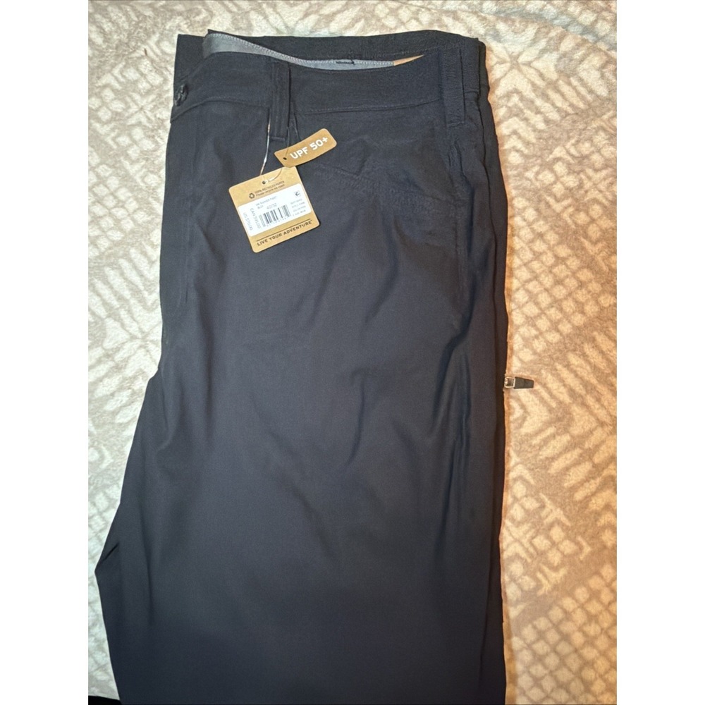 NWT Eddie Bauer Rainier Tech Pants Mens 40x32 Black Outdoor Cargo Nylon Hiking